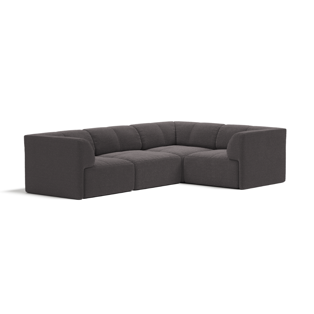 Graphite Bouclé 5 Seater L-shape