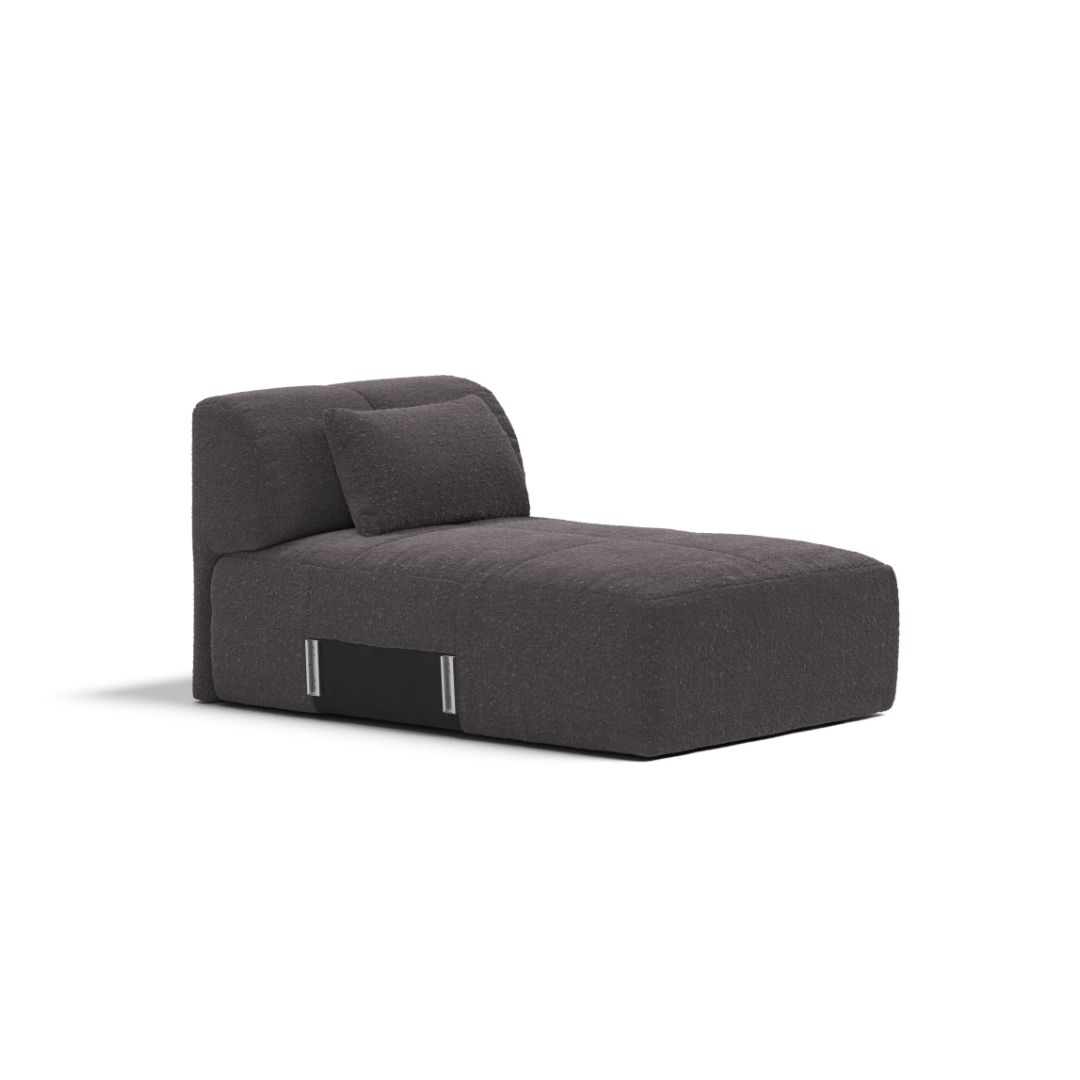 Graphite Bouclé Armless Chaise