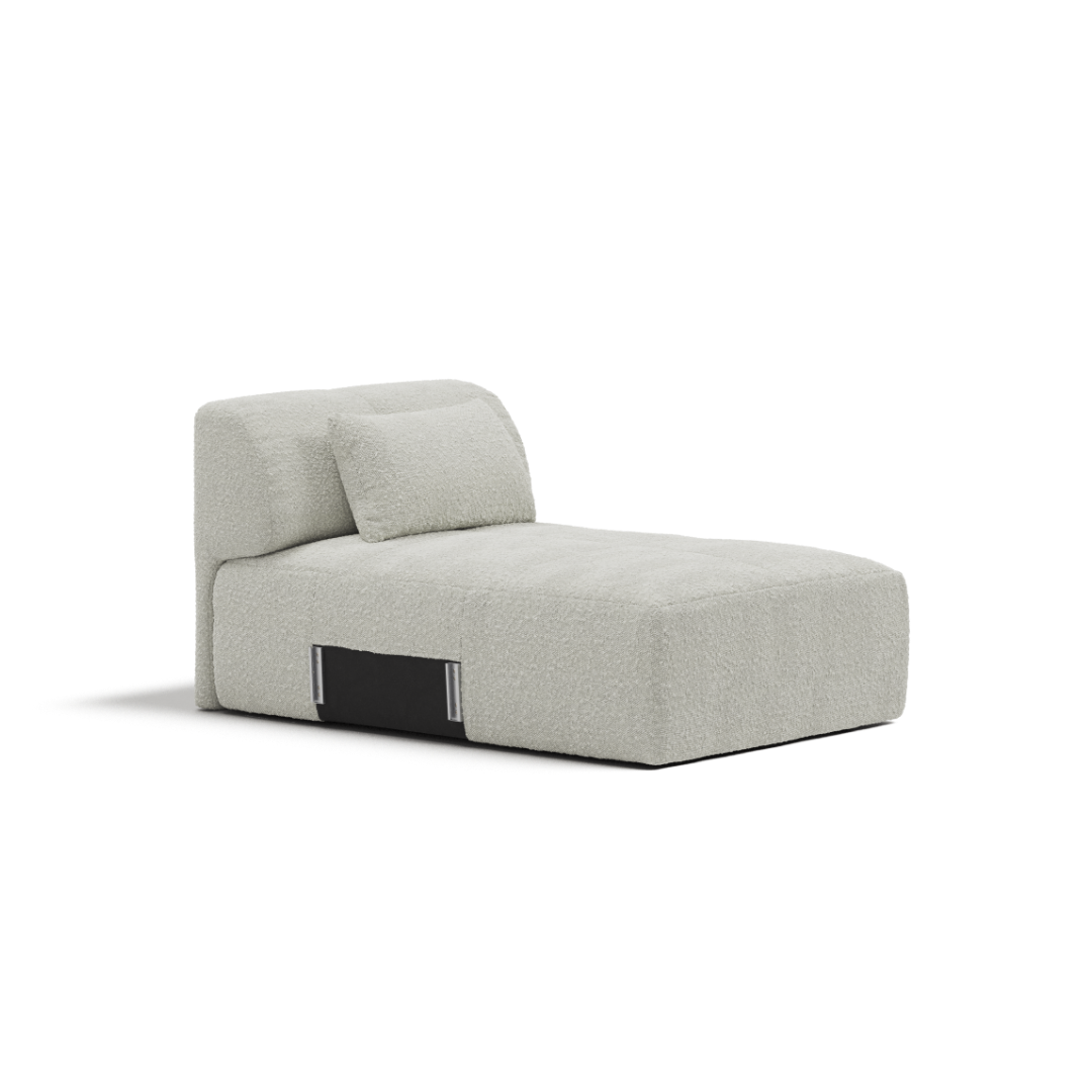 Cream Bouclé Armless Chaise