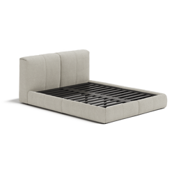 Delve Bed Frame | Fabric Upholstered Bed Frame | Sand Chunky Weave | Oatmeal Grey 